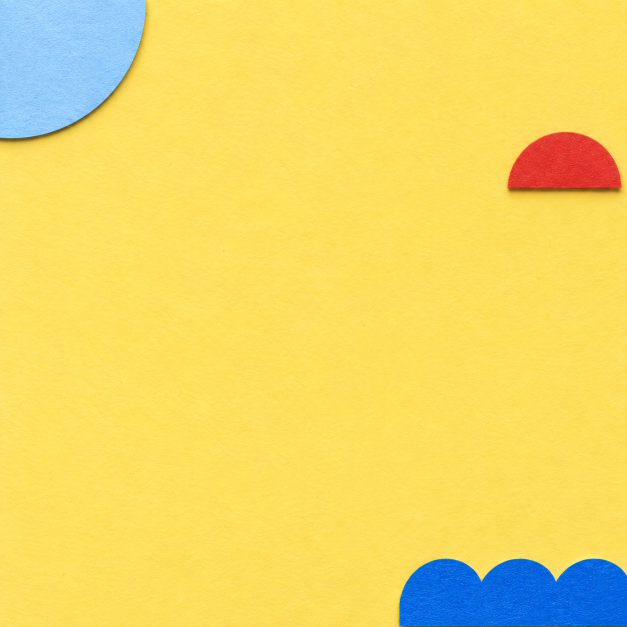 Playful paper forms with a warm butter-yellow palette. Square editorial or social card.