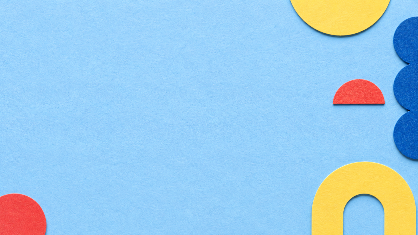 Playful paper forms with a warm butter-yellow palette. Alternate palette section image.
