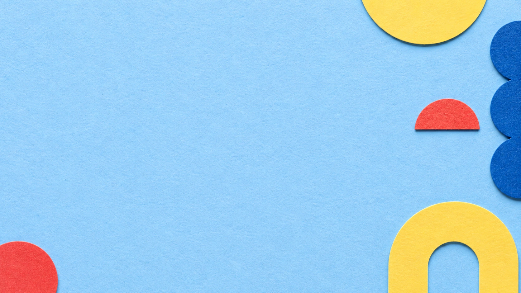 Playful paper forms with a warm butter-yellow palette. Alternate palette section image.