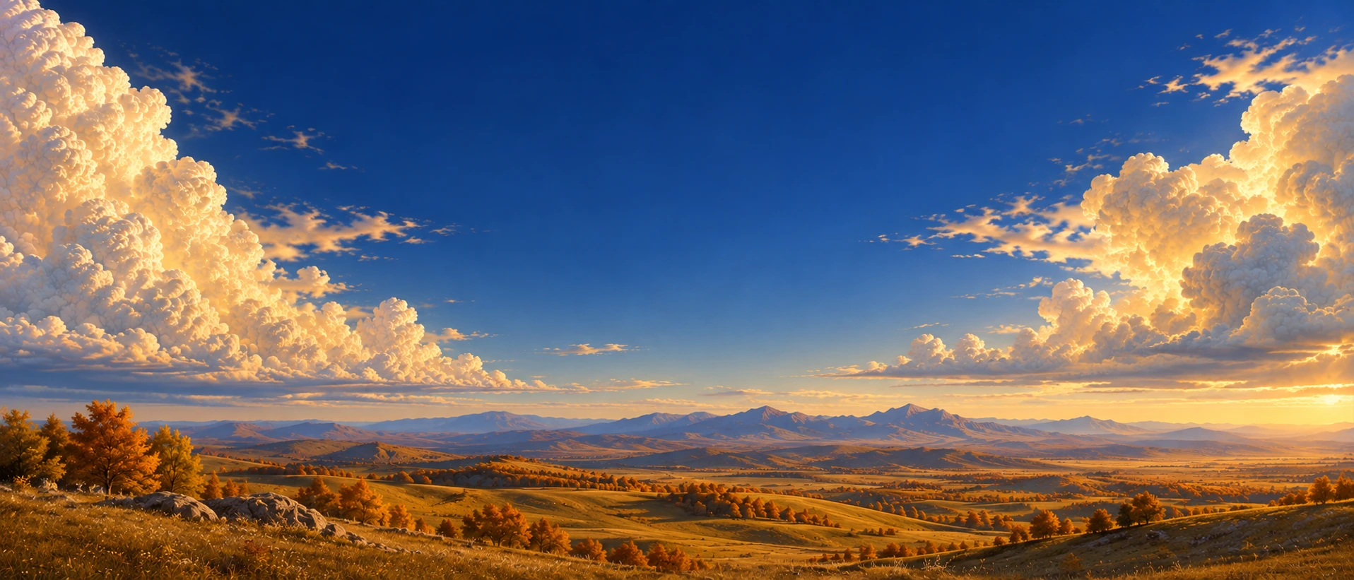 Dreamlike skies with a sunlit golden cloud. Closing call-to-action or signup section.