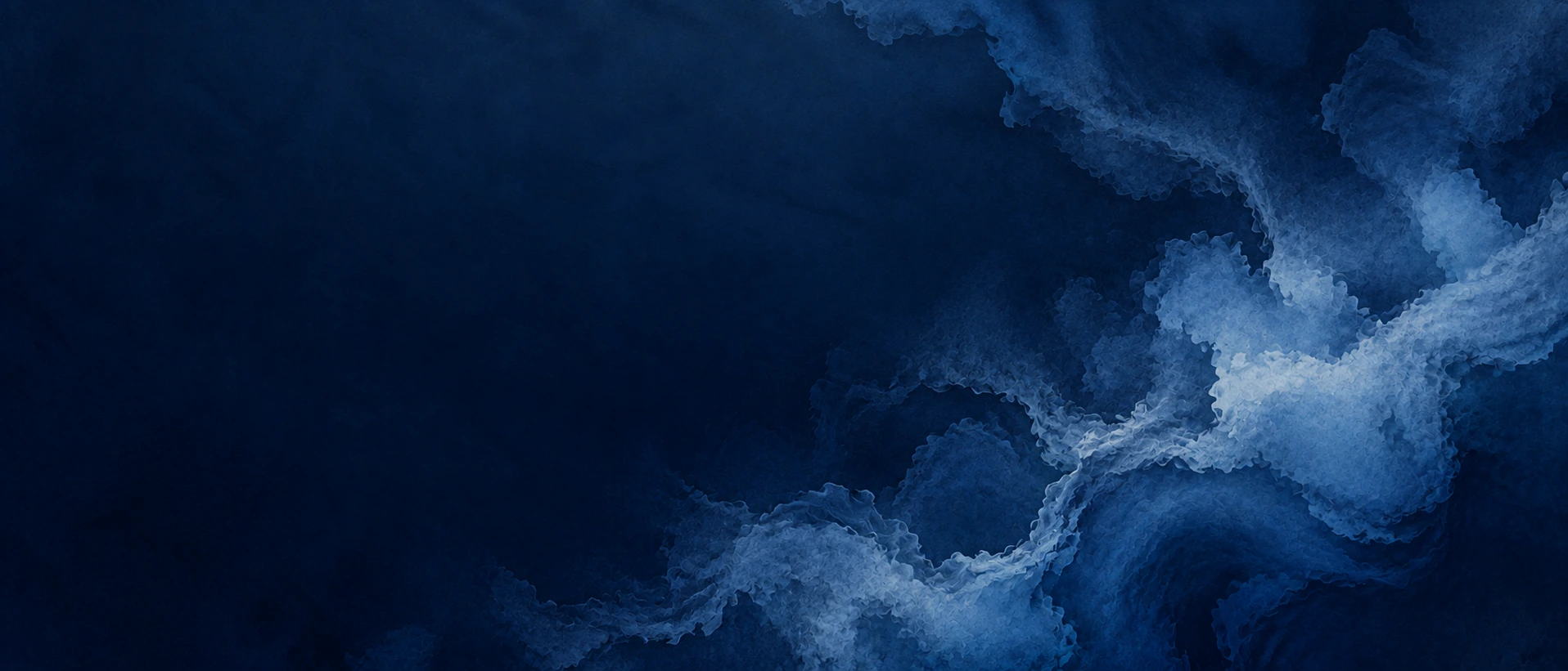 Deep indigo washes flowing like ink through water. Alternate hero with copy on left.