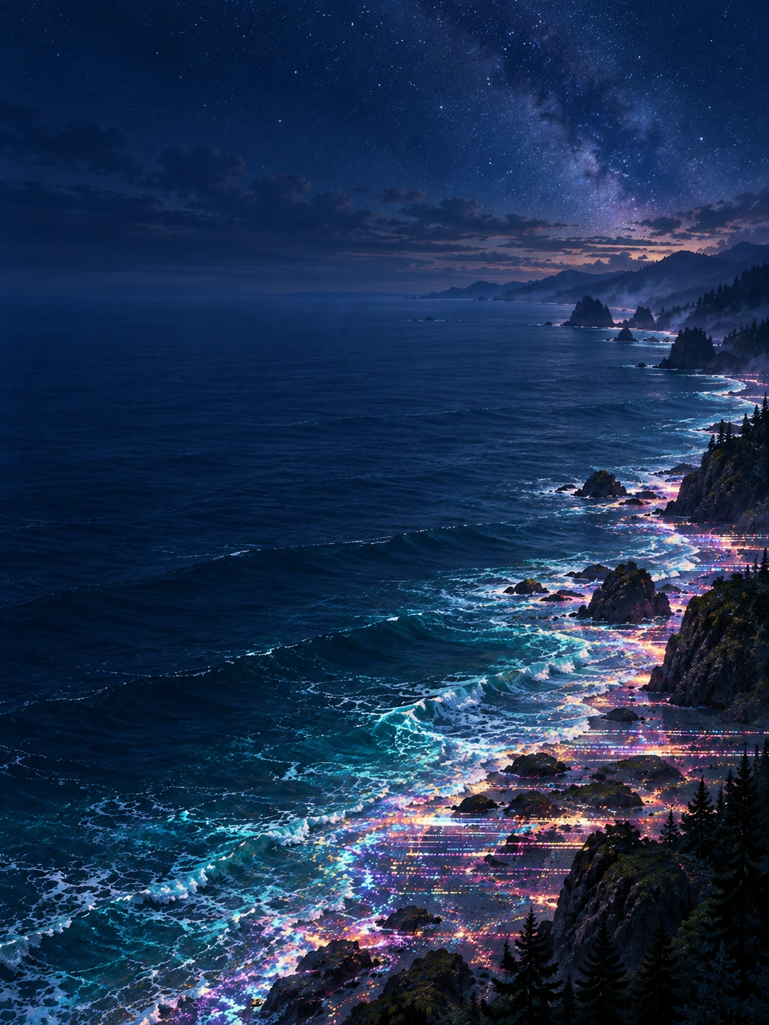Flowing digital patterns with the rhythm of water. Mobile hero or tall editorial panel.