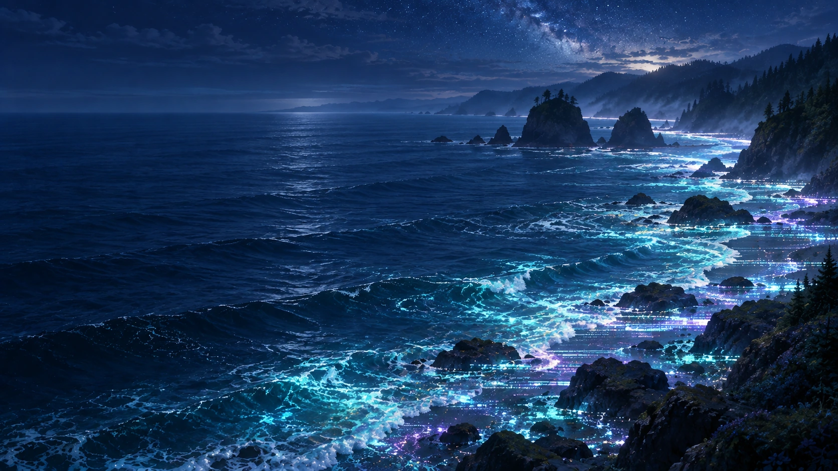 Flowing digital patterns with the rhythm of water. Secondary color treatment within the same collection.