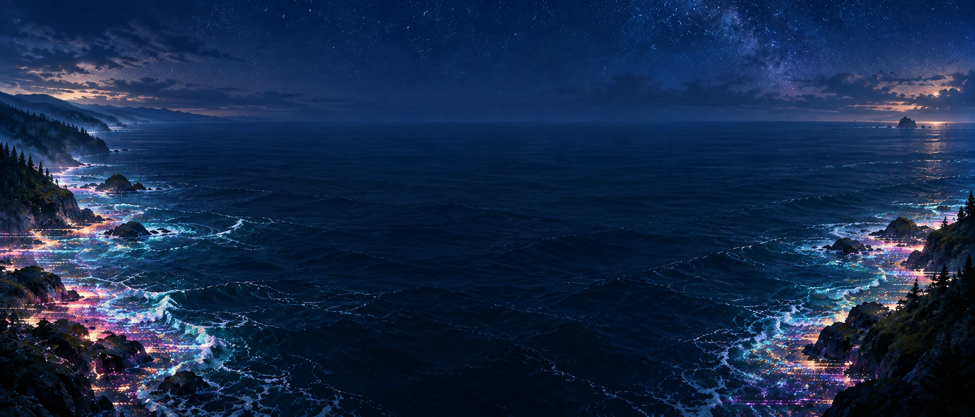 Flowing digital patterns with the rhythm of water. Closing call-to-action or signup section.