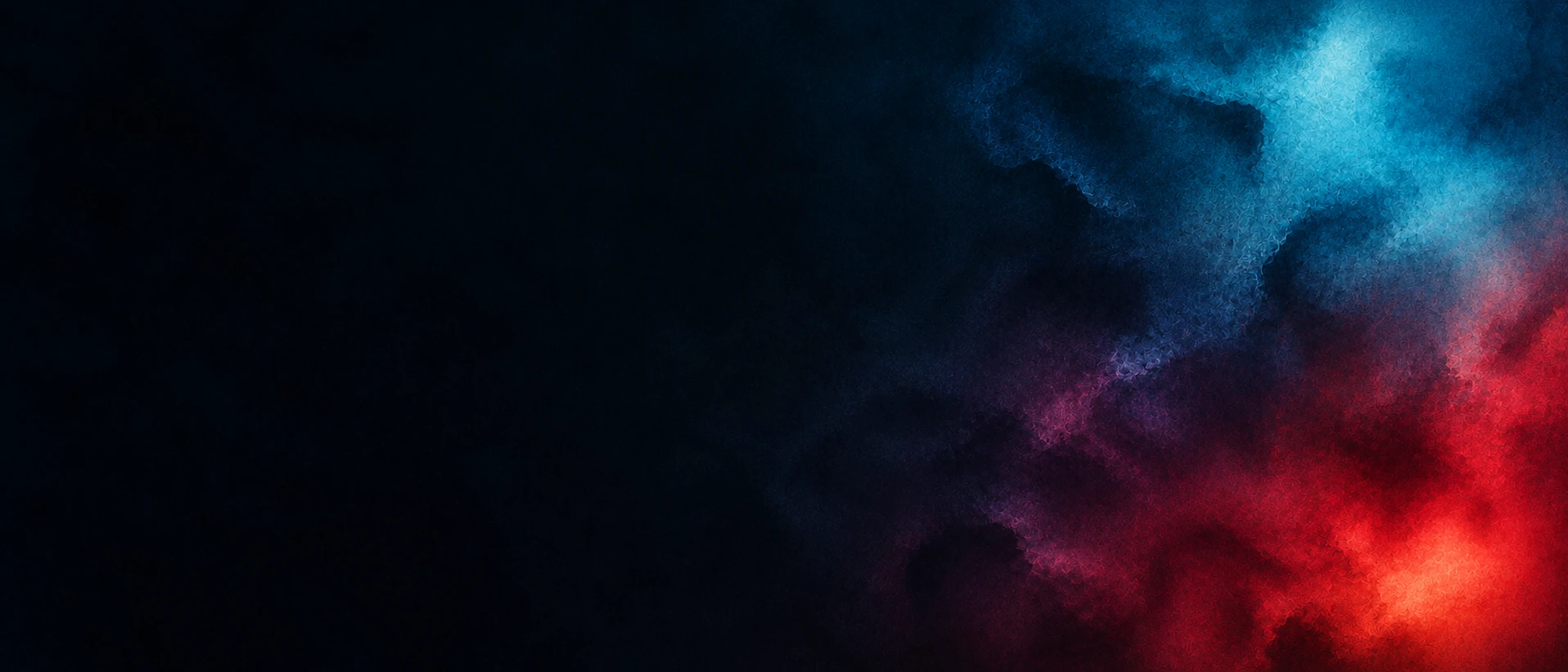 Deep fields of expressive color against midnight. Alternate hero with copy on left.