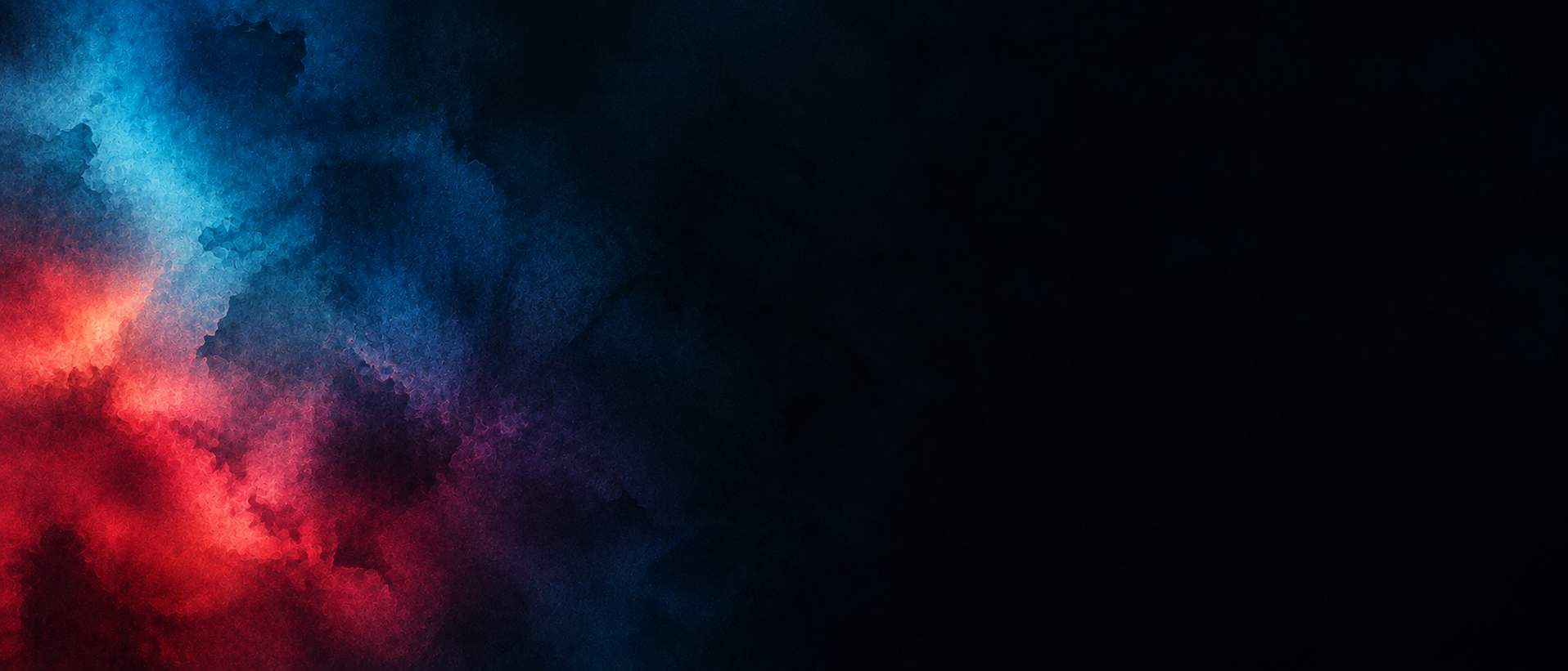Deep fields of expressive color against midnight. Alternate hero with copy on right.