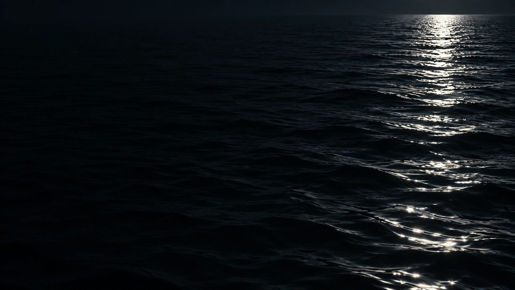 Silver moonlight falling across deep, still water. Alternate palette section image.