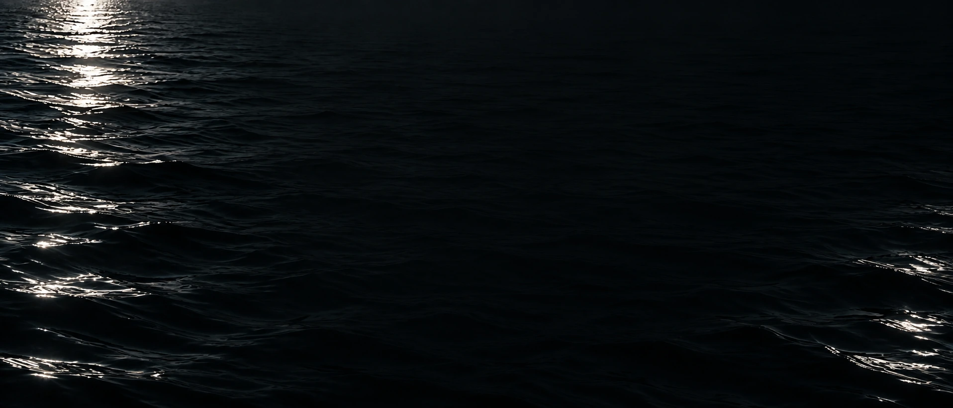 Silver moonlight falling across deep, still water. Closing CTA background.