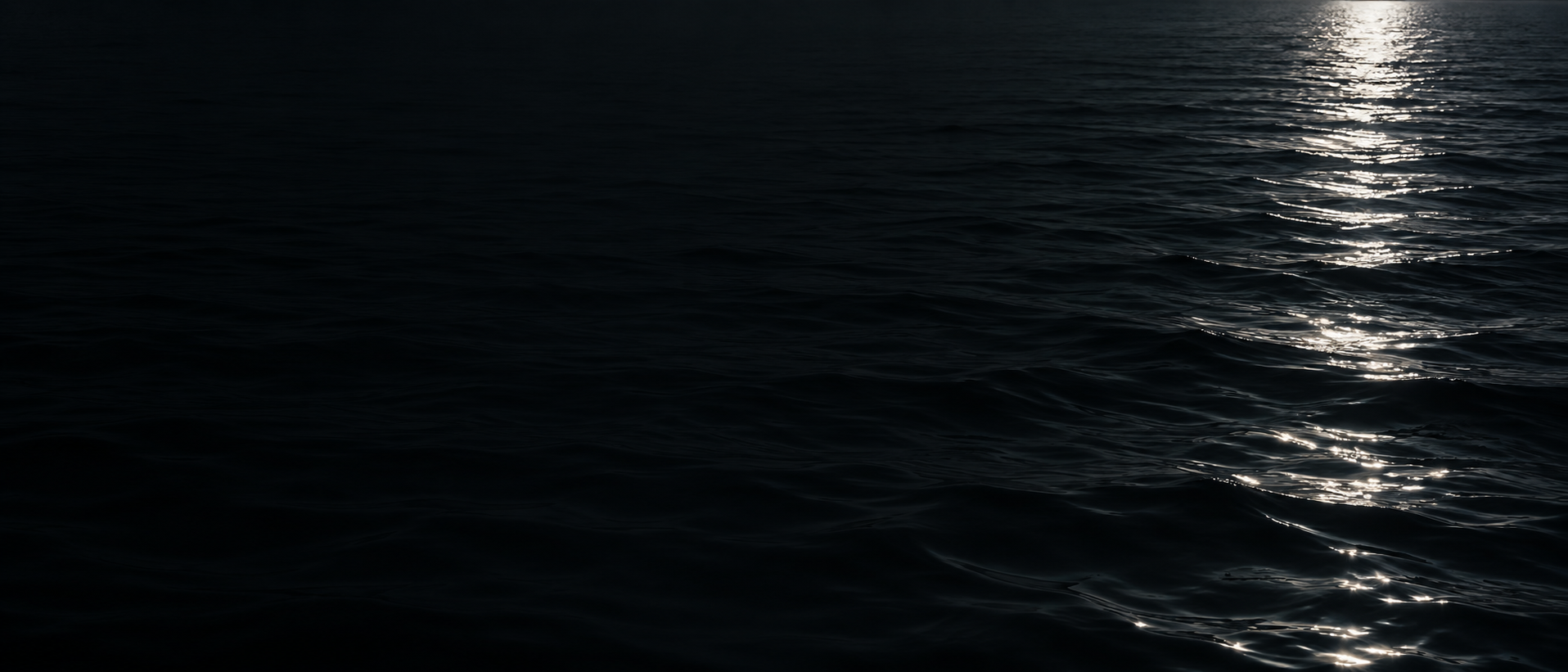 Silver moonlight falling across deep, still water. Main background.
