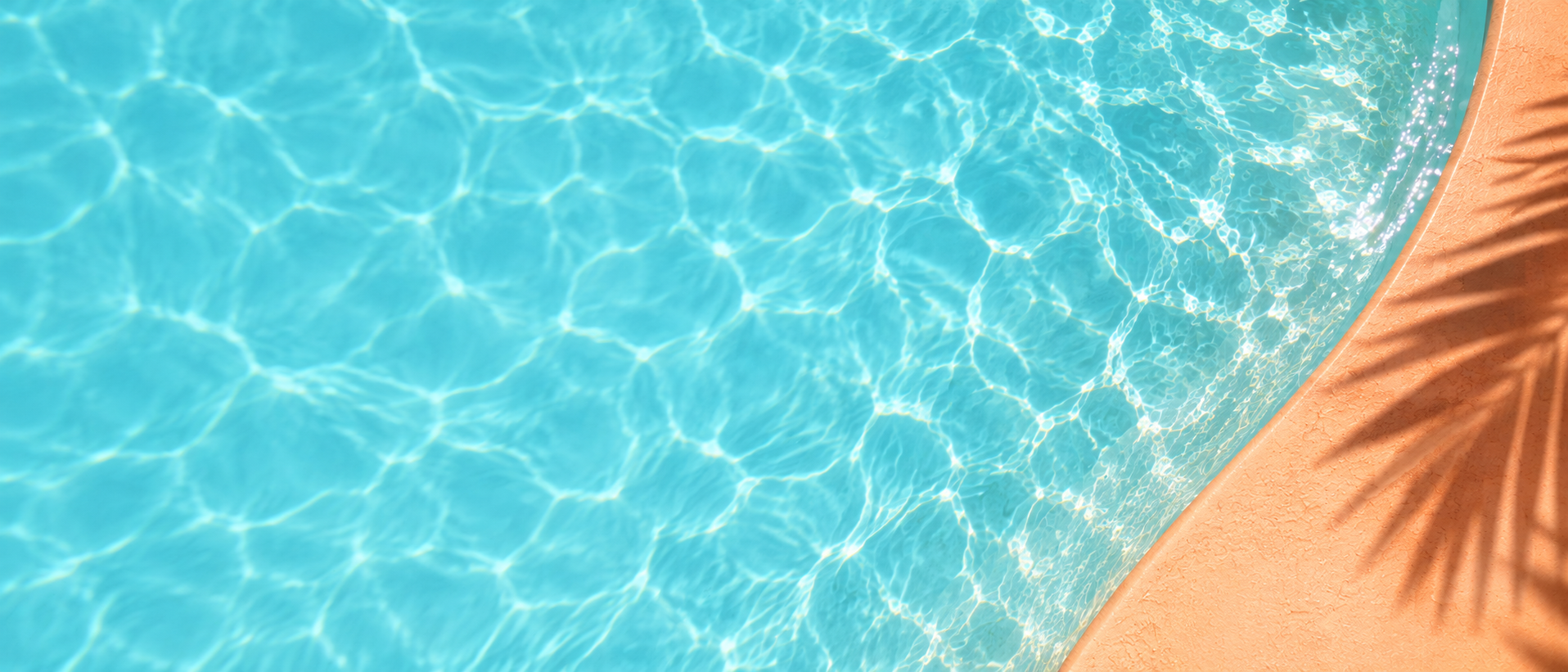 Sunlit poolside color with a soft apricot warmth. Alternate hero with copy on left.