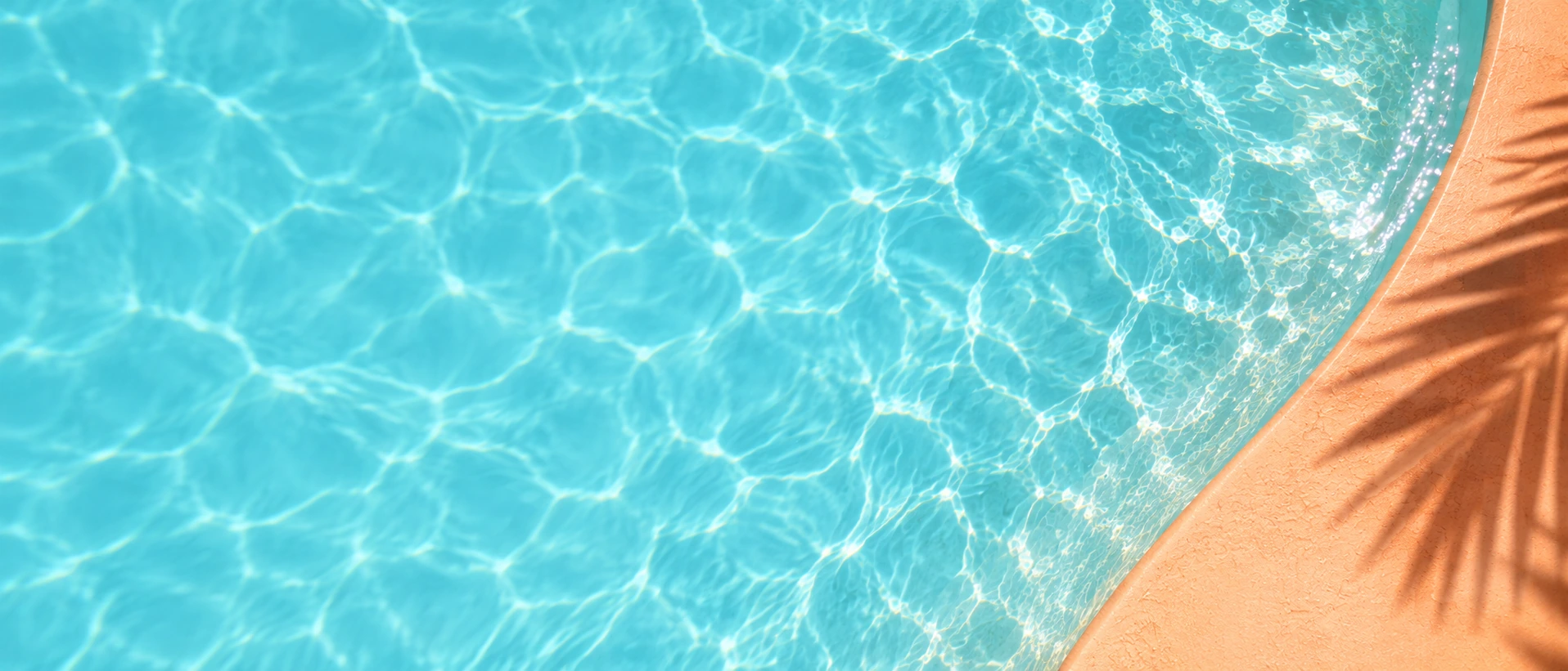Sunlit poolside color with a soft apricot warmth. Alternate hero with copy on left.