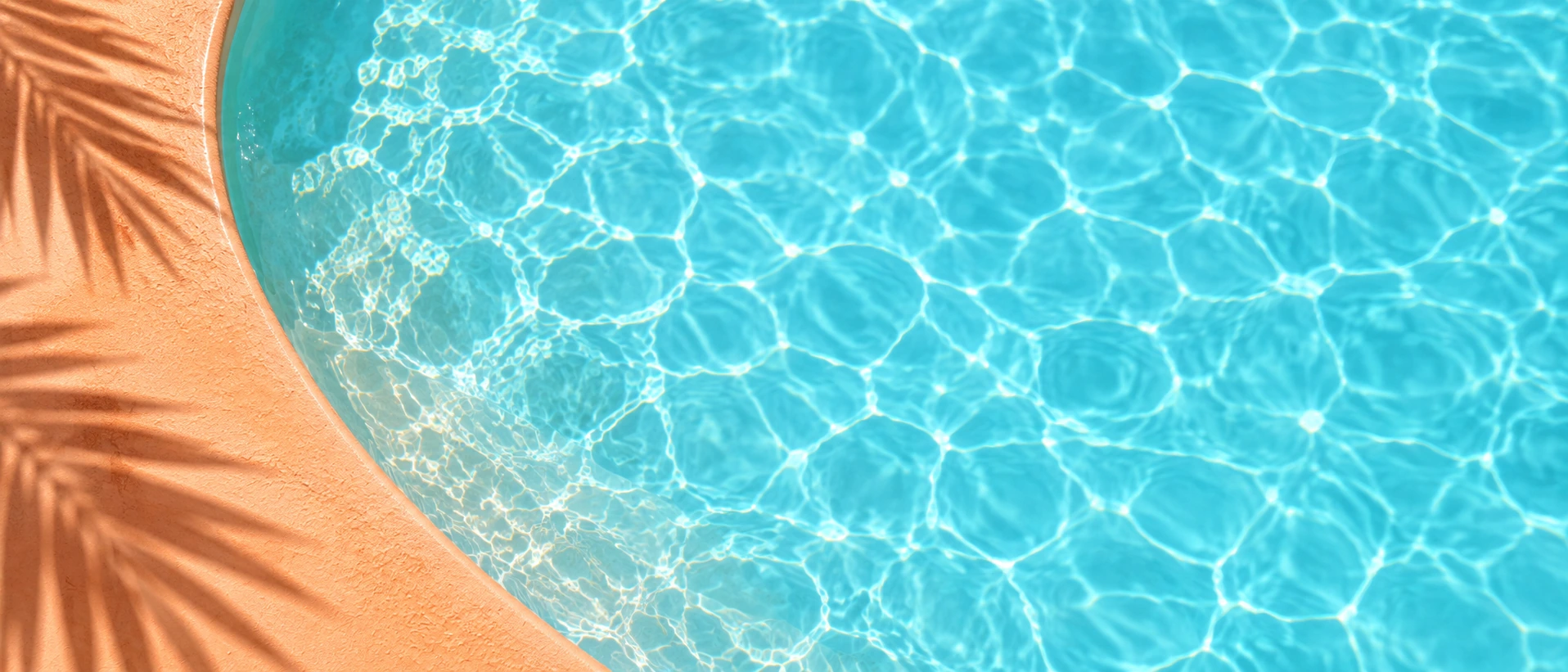 Sunlit poolside color with a soft apricot warmth. Alternate hero with copy on right.
