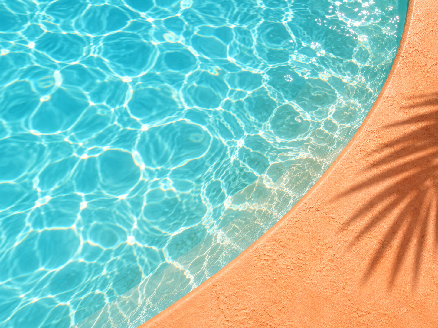 Sunlit poolside color with a soft apricot warmth. Close detail for feature section.