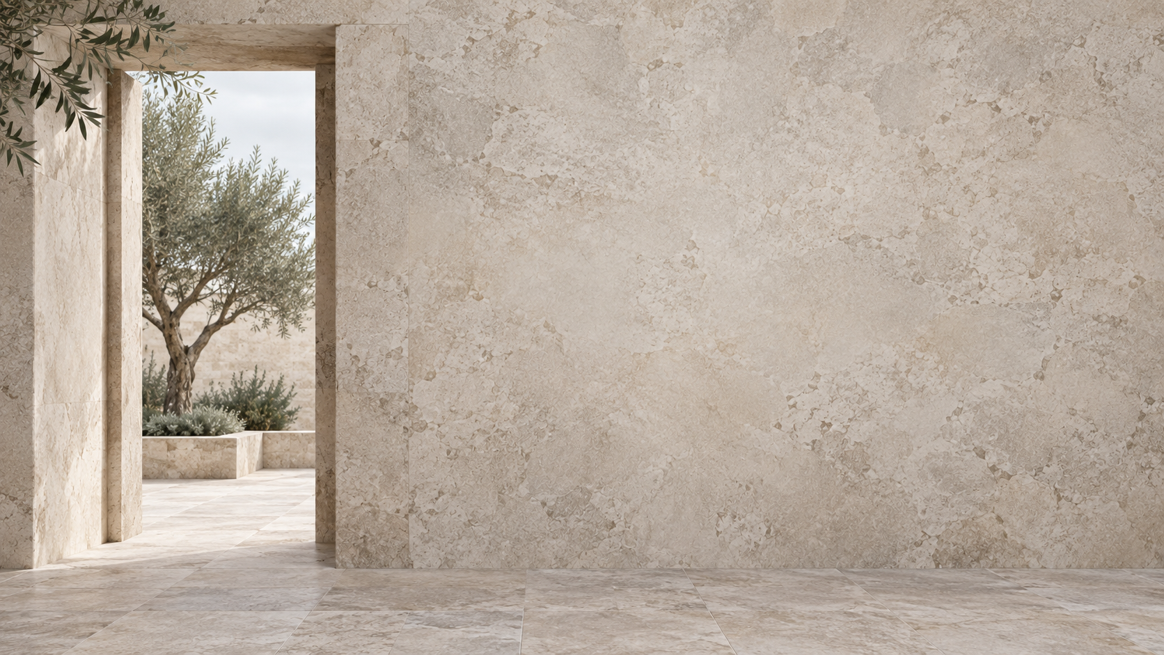 Sunlight, clean architectural lines and restful shadows. Secondary color treatment within the same collection.