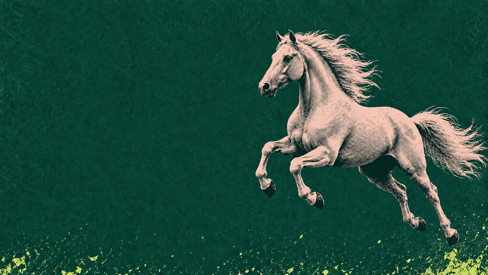 Horse forest blush. Animal screenprints in unexpected color pairings.